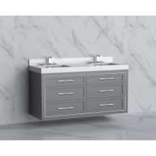 Madeli B855-60D-002-TG-HR-PC - Renaissance 60D'' Wall hung Vanity Cabinet in Studio Grey/HW: Handles Polished Chrome(PC