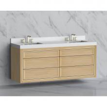 Madeli B855-72D-002-NO-NP-PN - Madeli Renaissance 72'' Wall hung Vanity Cabinet in Natural Oak/HW: No Handles - Inlay P