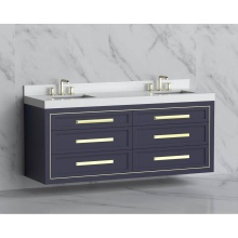 Madeli B855-72D-002-SA-HP-PC - Renaissance 72'' Wall hung Vanity Cabinet in Sapphire/HW: Handles Polished Chrome(PC)