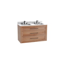 Madeli B856-48D-002-NW-HY-PC - Renaissance SE 48D'' Wall hung Vanity Cabinet in Natural Walnut/HW: Handles Polished Chr