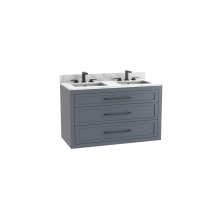 Madeli B856-48D-002-TG-HY-PC - Renaissance SE 48D'' Wall hung Vanity Cabinet in Studio Grey/HW: Handles Polished Chrome