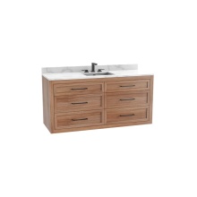 Madeli B856-60C-002-NW-HY-PC - Renaissance SE 60C'' Wall hung Vanity Cabinet in Natural Walnut/HW: Handles Polished Chr