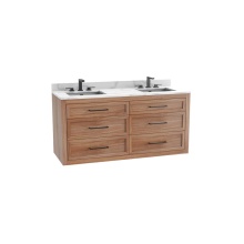 Madeli B856-60D-002-NW-NP-00 - Renaissance SE 60D'' Wall hung Vanity Cabinet in Natural Walnut - No Handles