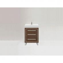 Madeli B860-24-001-LS-BR-NP-PC - Estate 24'' Free Standing Vanity Cabinet in Brandy/HW: No handles - Feet in  Polished Ch