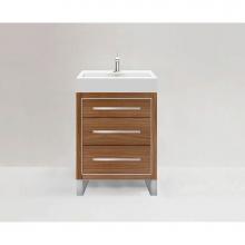 Madeli B860-24-001-LS-NW-NP-PC - Estate 24'' Free Standing Vanity Cabinet in Natural Walnut/HW: No handles - Feet in  Pol