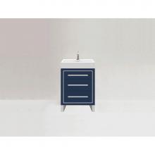 Madeli B860-24-001-LS-SA-PC - Madeli Estate 24'' Free standing Vanity Cabinet in Sapphire/HW: Polished Chrome(PC)