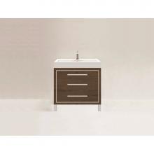 Madeli B860-30-001-LL-BR-H9-PC - Estate 30'' Free Standing Vanity Cabinet in Brandy/HW: Polished Chrome(PC)