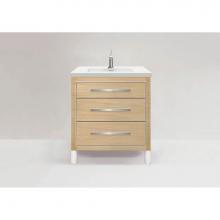 Madeli B860-30-001-LL-NO-NP-PC - Estate 30'' Free Standing Vanity Cabinet in Natural Oak/HW: No handles - Feet in  Polish