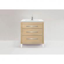 Madeli B860-30-001-LL-NO-PC - Madeli Estate 30'' Free standing Vanity Cabinet in Natural Oak/HW: Polished Chrome(PC)