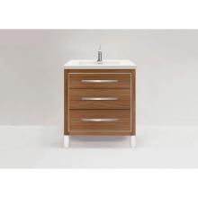 Madeli B860-30-001-LL-NW-NP-PC - Estate 30'' Free Standing Vanity Cabinet in Natural Walnut/HW: No handles - Feet in  Pol
