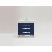 Madeli B860-30-001-LL-SA-PC - Madeli Estate 30'' Free standing Vanity Cabinet in Sapphire/HW: Polished Chrome(PC)