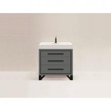 Madeli B860-30-001-LS-TG-NP-MB - Estate 30'' Free Standing Vanity Cabinet in Studio Grey/HW: No handles - Feet in  Matte