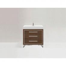 Madeli B860-36-001-LC-BR-H9-PC - Estate 36'' Free Standing Vanity Cabinet in Brandy/HW: Polished Chrome(PC)