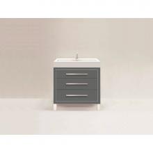 Madeli B860-36-001-LL-TG-PC - Madeli Estate 36'' Free standing Vanity Cabinet in Studio Grey/HW: Polished Chrome(PC)