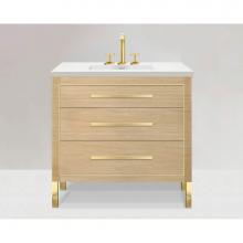 Madeli B860-42-001-LL-NO-H9-PC - Estate 42'' Free Standing Vanity Cabinet in Natural Oak/HW: Polished Chrome(PC)