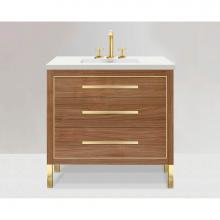 Madeli B860-42-001-LL-NW-NP-PC - Estate 42'' Free Standing Vanity Cabinet in Natural Walnut/HW: No handles - Feet in  Pol