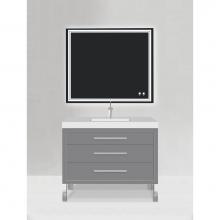 Madeli B860-42-001-LL-TG-H9-PC - Estate 42'' Free Standing Vanity Cabinet in Studio Grey/HW: Polished Chrome(PC)