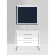 Madeli B860-42-001-LL-WH-PC - Madeli Estate 42'' Free standing Vanity Cabinet in White/HW: Polished Chrome(PC)