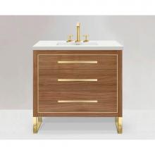 Madeli B860-42-001-LS-NW-H9-PC - Estate 42'' Free Standing Vanity Cabinet in Natural Walnut/HW: Polished Chrome(PC)