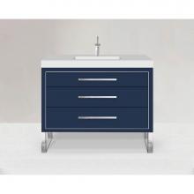 Madeli B860-42-001-LS-SA-NP-PC - Estate 42'' Free Standing Vanity Cabinet in Sapphire/HW: No handles - Feet in  Polished