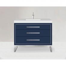 Madeli B860-48C-001-LC-SA-NP-PC - Estate 48C'' Free Standing Vanity Cabinet in Sapphire/HW: No handles - Feet in  Polished