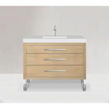 Madeli B860-48C-001-LS-NO-H9-PC - Estate 48C'' Free Standing Vanity Cabinet in Natural Oak/HW: Polished Chrome(PC)