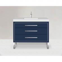 Madeli B860-48C-001-LS-SA-H9-PC - Estate 48C'' Free Standing Vanity Cabinet in Sapphire/HW: Polished Chrome(PC)