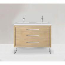 Madeli B860-48D-001-LC-NO-H9-PC - Estate 48D'' Free Standing Vanity Cabinet in Natural Oak/HW: Polished Chrome(PC)