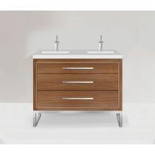Madeli B860-48D-001-LC-NW-H9-PC - Estate 48D'' Free Standing Vanity Cabinet in Natural Walnut/HW: Polished Chrome(PC)