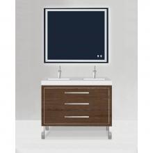 Madeli B860-48D-001-LL-BR-H9-PC - Estate 48D'' Free Standing Vanity Cabinet in Brandy/HW: Polished Chrome(PC)