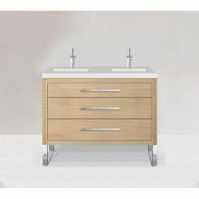 Madeli B860-48D-001-LS-NO-NP-PC - Estate 48D'' Free Standing Vanity Cabinet in Natural Oak/HW: No handles - Feet in  Polis