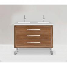 Madeli B860-48D-001-LS-NW-NP-PC - Estate 48D'' Free Standing Vanity Cabinet in Natural Walnut/HW: No handles - Feet in  Po