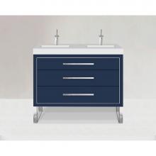Madeli B860-48D-001-LS-SA-H9-PC - Estate 48D'' Free Standing Vanity Cabinet in Sapphire/HW: Polished Chrome(PC)