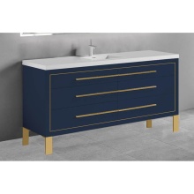 Madeli B860-60C-001-LL-SA-NP -PC - Estate 60C'' Free Standing Vanity Cabinet in Sapphire/HW: No handles - Feet in  Polished