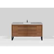 Madeli B860-60C-001-LS-NW-NP -PC - Estate 60C'' Free Standing Vanity Cabinet in Natural Walnut/HW: No handles - Feet in  Po