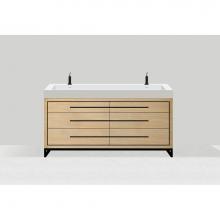 Madeli B860-60D-001-LC-NO-PC - Madeli Estate 60D'' Free standing Vanity Cabinet in Natural Oak/HW: Polished Chrome(PC)