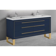 Madeli B860-60D-001-LS-SA-NP-PC - Estate 60D'' Free Standing Vanity Cabinet in Sapphire/HW: No handles - Feet in  Polished