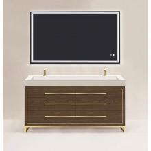 Madeli B860-72D-001-LC-BR-PC - Madeli Estate 72'' Free standing Vanity Cabinet in Brandy/HW: Polished Chrome(PC)