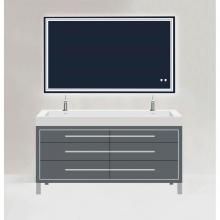 Madeli B860-72D-001-LL-TG-NP-PC - Estate 72D'' Free Standing Vanity Cabinet in Studio Grey/HW: No handles - Feet in  Polis