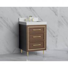 Madeli B865-24-001-LR-BR-HR-MB - Madeli Vision 24'' Free standing Vanity Cabinet in Brandy/HW: Handles/Feet Matte Black(M