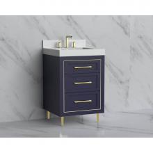 Madeli B865-24-001-LR-SA-HR-PN - Madeli Vision 24'' Free standing Vanity Cabinet in Sapphire/HW: Handles/Feet Polished Ni