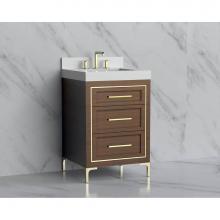 Madeli B865-24-001-LY-BR-HY-PN - Madeli Vision 24'' Free standing Vanity Cabinet in Brandy/HW: Handles/Feet Polished Nick