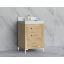 Madeli B865-24-001-LY-NO-HY-PN - Madeli Vision 24'' Free standing Vanity Cabinet in Natural Oak/HW: Handle & Feet Pol
