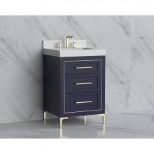 Madeli B865-24-001-LY-SA-HY-MB - Madeli Vision 24'' Free standing Vanity Cabinet in Sapphire/HW: Handles/Feet Matte Black