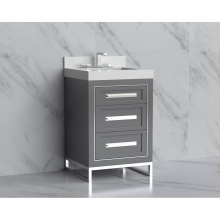 Madeli B865-24-001-LC-TG-HP-PC - Vision 24'' Free standing Vanity Cabinet in Studio Grey/HW: Handles/Feet Polished Chrome