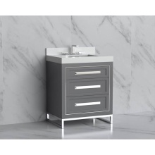 Madeli B865-30-001-LC-TG-HP-PC - Vision 30'' Free standing Vanity Cabinet in Studio Grey/HW: Handles/Feet Polished Chrome