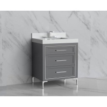 Madeli B865-30-001-LY-TG-HY-PC - Vision 30'' Free standing Vanity Cabinet in Studio Grey/HW: Handles/Feet Polished Chrome