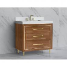 Madeli B865-36-001-LR-NW-HR-PC - Madeli Vision 36'' Free standing Vanity Cabinet in Natural Walnut/HW: Handle & Fee P