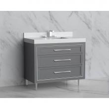 Madeli B865-36-001-LR-TG-HR-PC - Madeli Vision 36'' Free standing Vanity Cabinet in Studio Grey/HW: Handles/Feet Polished