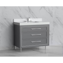 Madeli B865-36-001-LR-TG-HR-PC - Vision 36'' Free standing Vanity Cabinet in Studio Grey/HW: Handles/Feet Polished Chrome